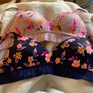 Victoria’s Secret pink bras. 32A. Last two XS. $8 each.